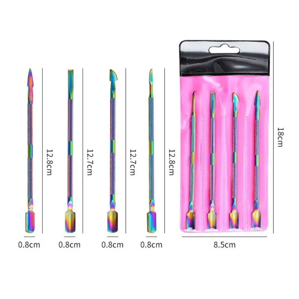 Stainless Steel Cuticle Pusher Double-sided Beveled Dead Skin Remover Zpaxo
