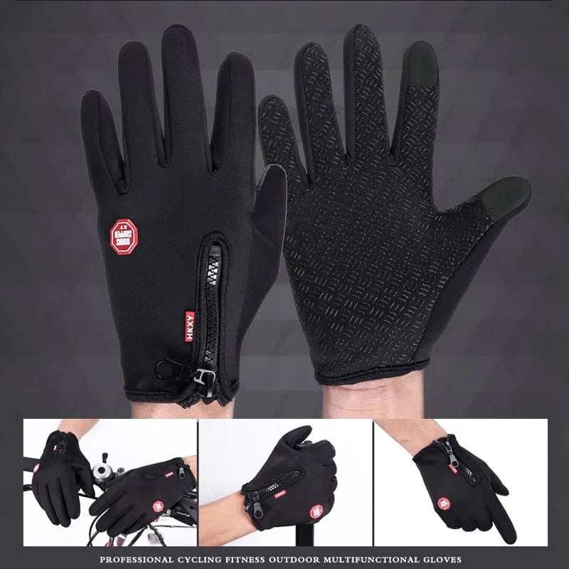 Outdoor Warm Gloves Autumn Winter Thermal Sport Cycling Running Bicycle Ski Gloves for Camping Hiking Motorcycle Gloves MenWomen Zpaxo