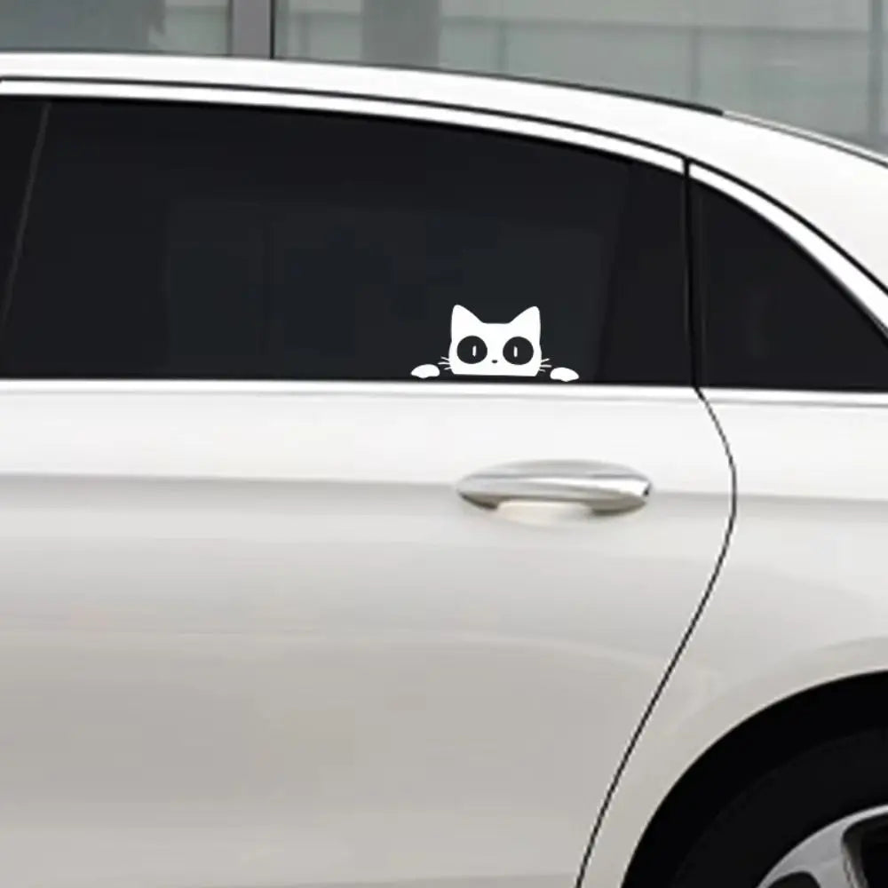 Waterproof Car Window Decals Black White Funny Kitty Scratch Covering Zpaxo