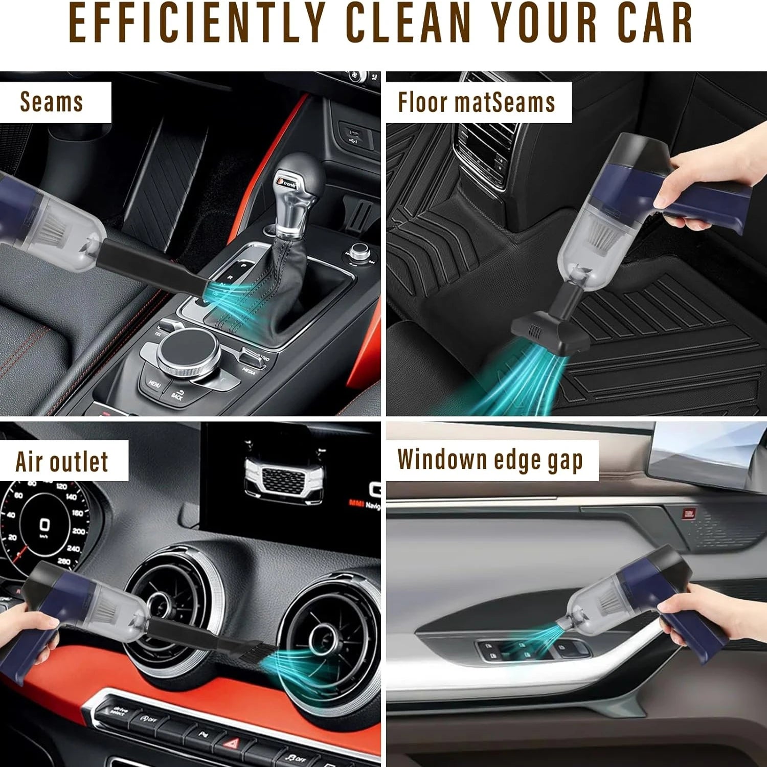 Car Vacuum Cleaner 150000PA Min Portable Handheld Cleaner for Home Appliance Powerful Cleaning Machine Cars Cleaner for Keyboard Zpaxo