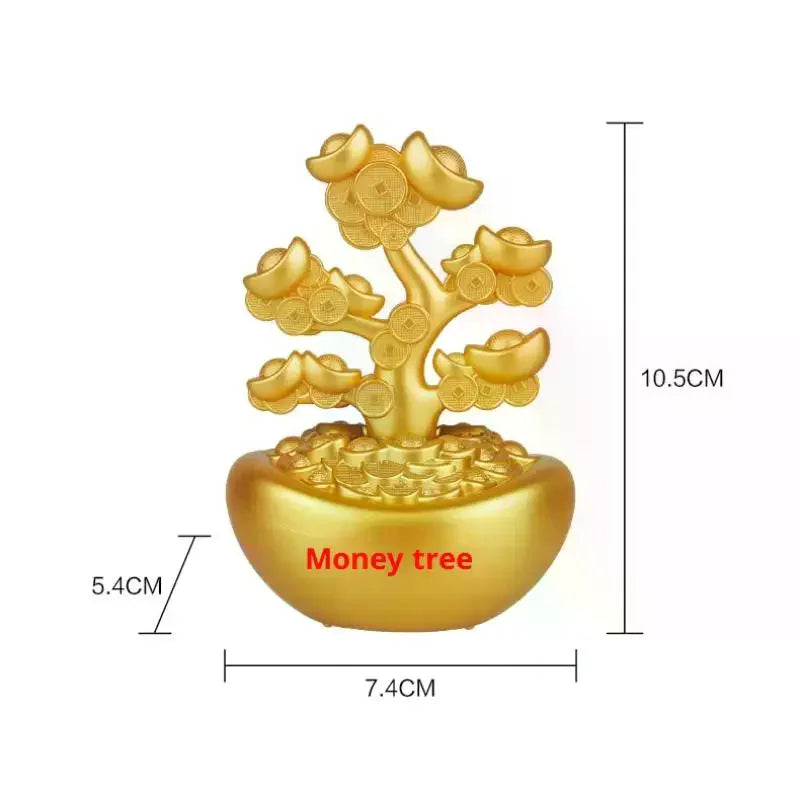 1Pcs Prosperity Sculpture Centerpiece Treasure Basin Statue For Office Shelf Desk Tabletop Art Craft Ornament Home Decorations Zpaxo
