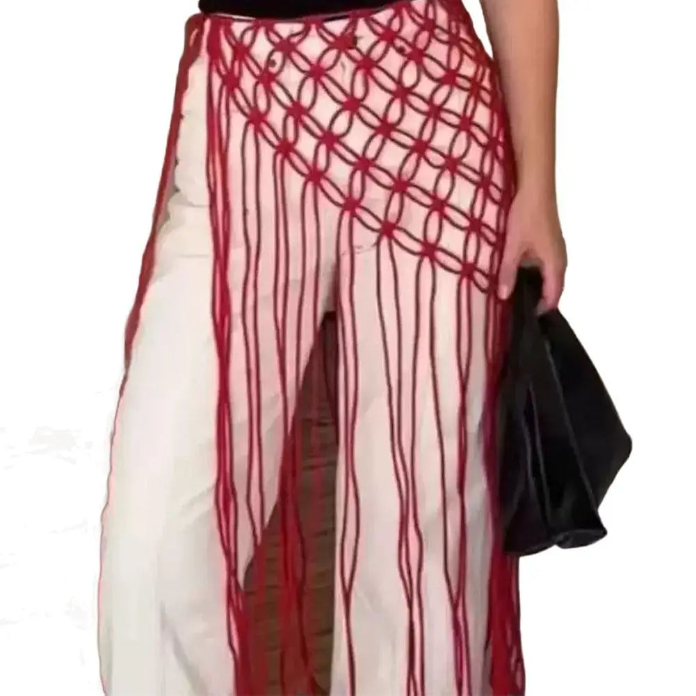 Bohemian Tassel Waist Belt – Handwoven Macrame Fringe Wrap Boho Tassel Belt Zpaxo C