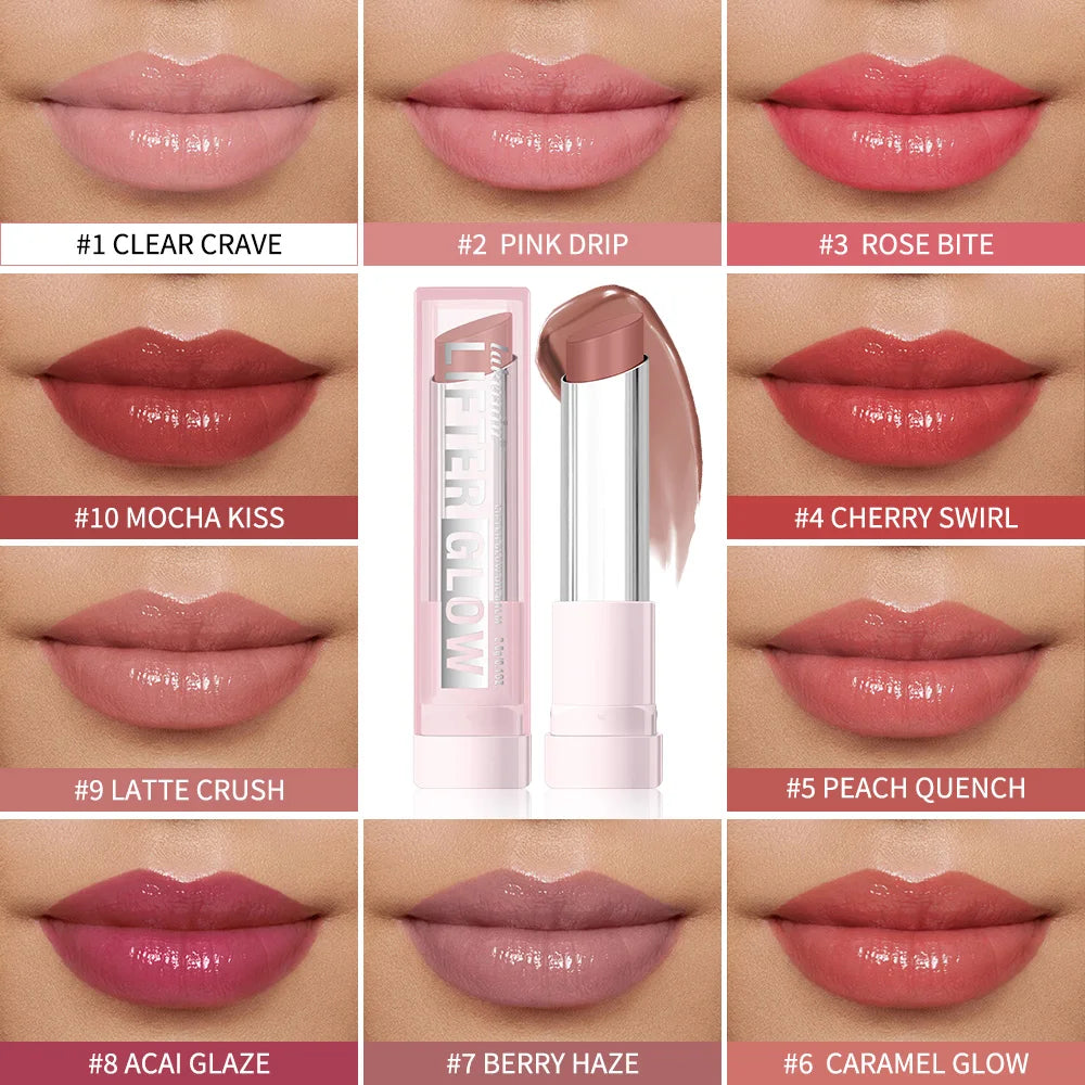 Lifter Glaze Oil Balm with Hyaluronic Acid and Hydrating Oil Blend Lip Balm with 24HRs of Smooth Moisturizing Shine Pink Makeup Zpaxo