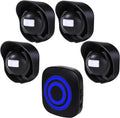 Driveway Alarm With 38 musics 433MHz 4 Level Adjustable Volume 3-7 Meters Sensor Distance Security Alert Zpaxo 4 sensor 1 receiver EU