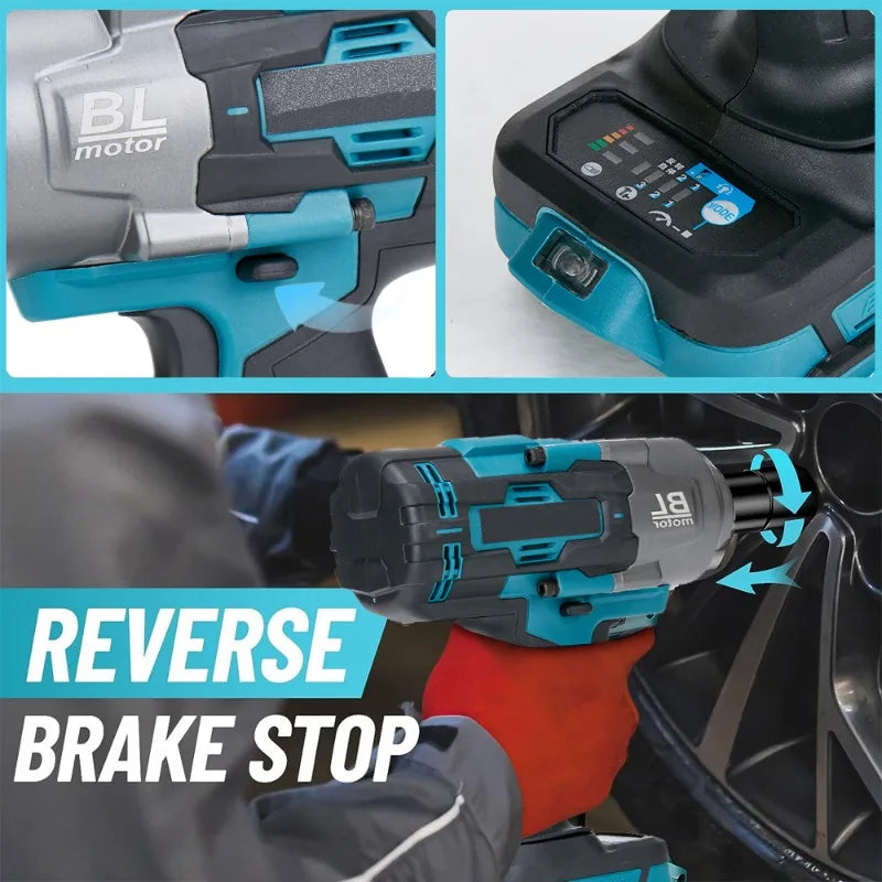 2100N M Brushless Cordless Electric Impact Wrench Rechargeable 3 4