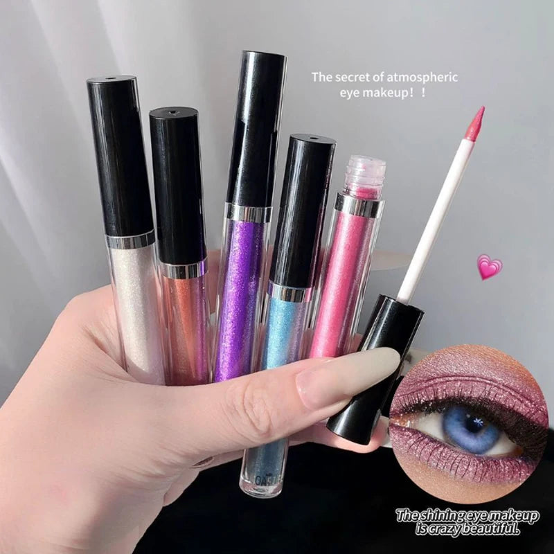 12 Pearlescent Liquid Eyeshadow Makeup Natural Smokey Silver Shimmer Zpaxo