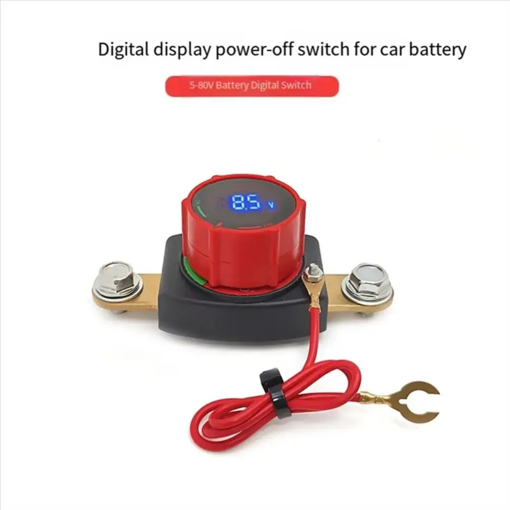 12 V Battery Disconnect Switch Positive Negative Pole Power-off Switch Power Switch Voltage Display Brass Screw Hole Zpaxo