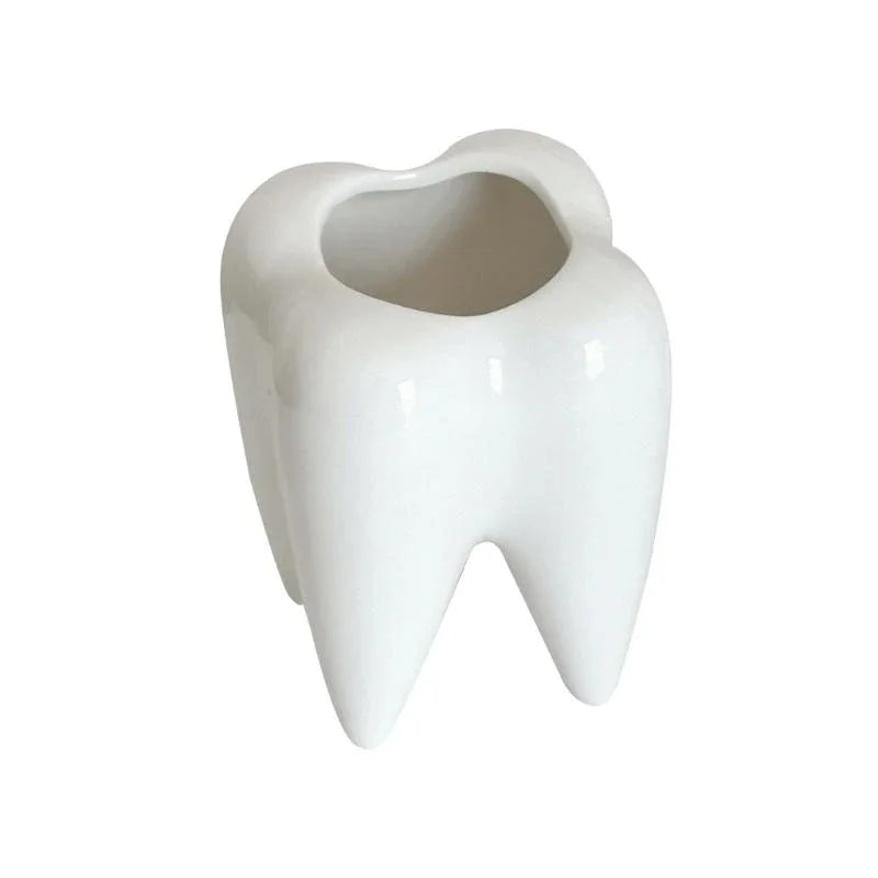 Funny Tooth-shaped Pencil Holder Desktop Pen Cup Succulent Plant Pot