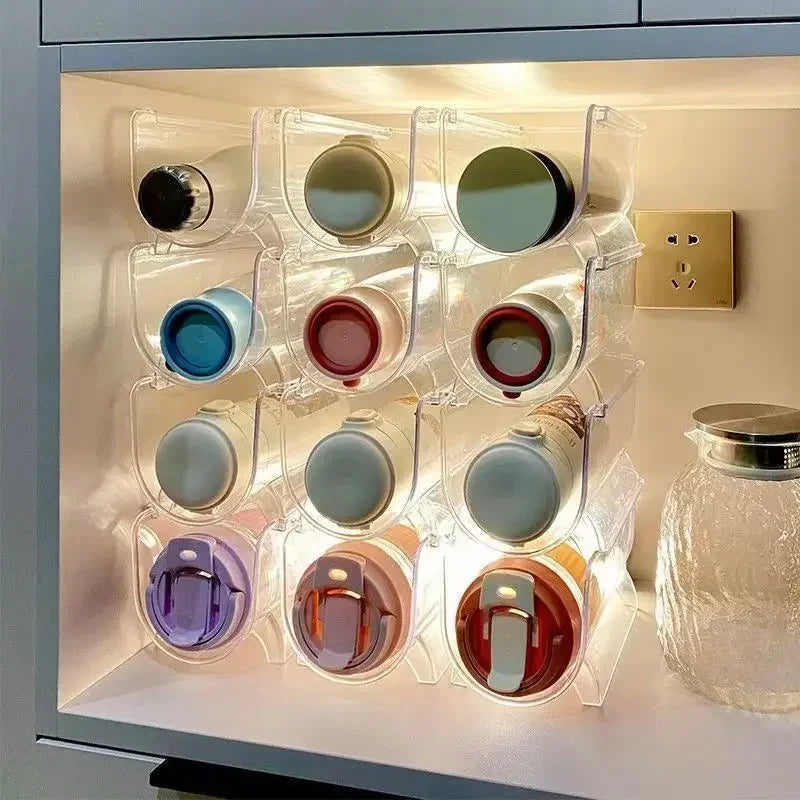 Stackable Cup Holder Suitable Cabinets Water Bottle Kitchen Storage