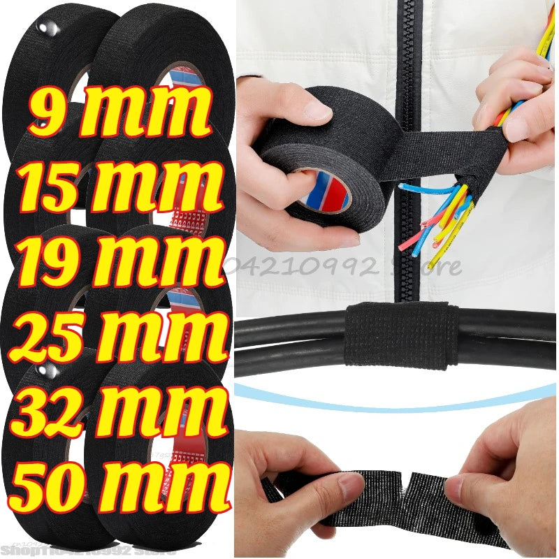 Automotive Fabric Insulation Tape Electrical Insulating Tape Heat Resistant Tape Harness Wiring Loom Protection Waterproof Tape Zpaxo