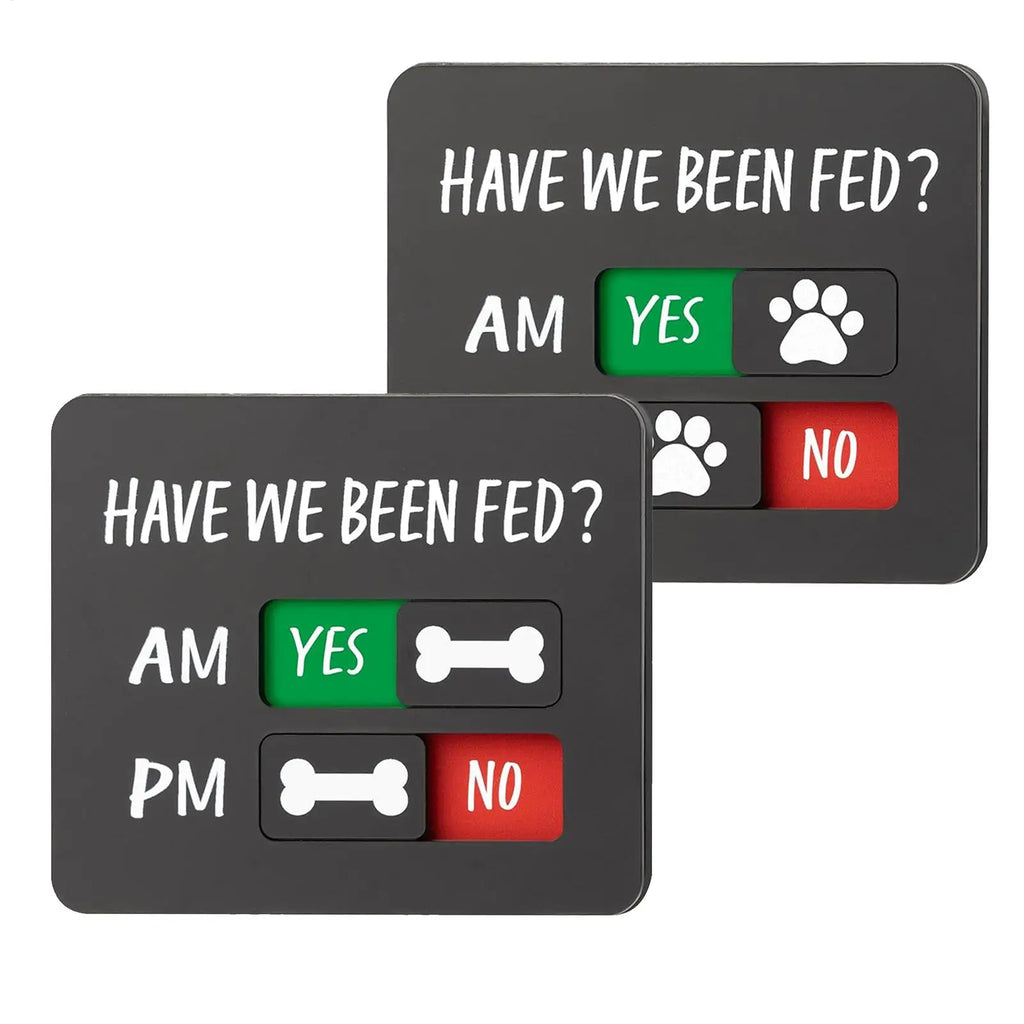 Cat Dog Fed Sign Have We Been Chart Magnet Fridge AM PM Feeding