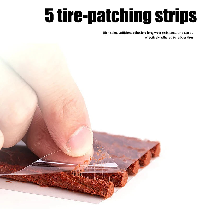 Tubeless Tire Puncture Repair Kit – Rasper, Needle & 5 Strips