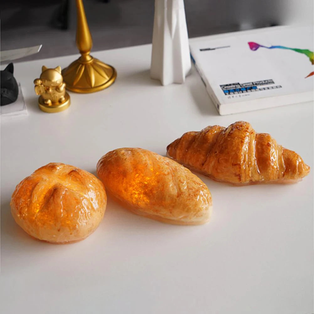 Indoor Night Lights Ornament Bread Shaped Button Control Simulation
