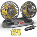 3-Head Car & Desk Fan USB/12V/24V – 2-Speed Silent Fan
