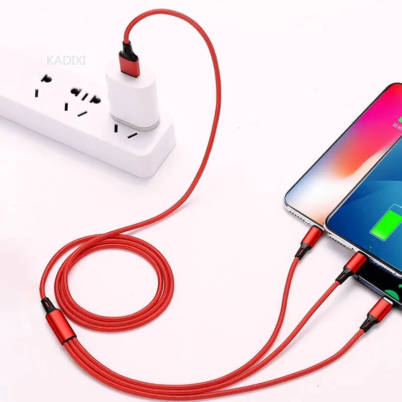1 USB Fast Charging Cable C Micro IOS Multi Charger Iphone Huawei Zpaxo