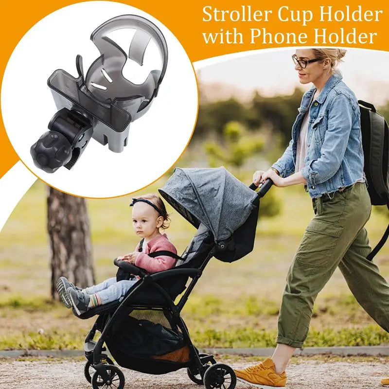 Cup Holder For Walker Drink Holder Scooter Water Bottle Cage 360 Rotatable 2-in-1 Storage Organizer Non-Slip For Wheelchair Zpaxo
