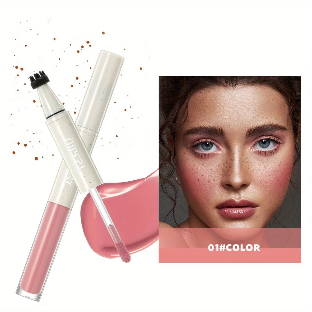 2 in 1 Freckle Blush Multi-pen Natural Wild Freckles + Atmospheric Blush Natural Color Rendering Double Head Double Effect Zpaxo 01