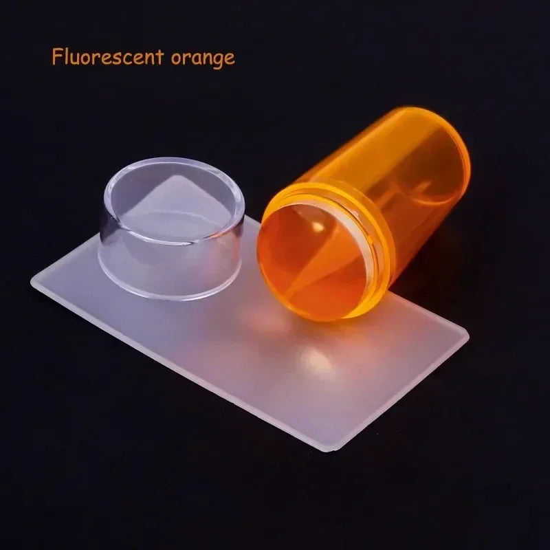 Nail Stamping Jelly Silicone Printing Polish French Tip Stamp Zpaxo Fluorescent orange