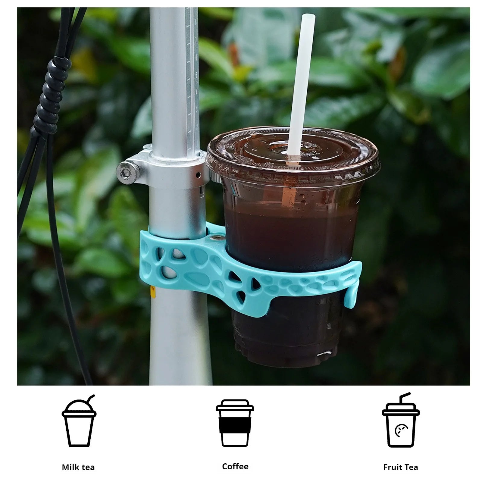 New No Punching Bicycle Beverage Cup Standuniversal Beverage Cup Holder Clamping Design Suitable Folding MTB Cycling Road Bike Zpaxo