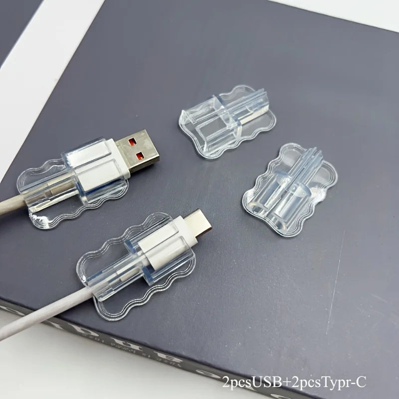 Cables Cover Anti-break Transparent Protective Phones-device Charging