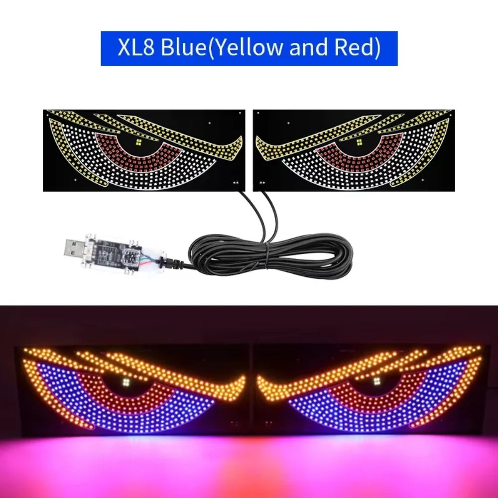 LED Display Devil Eyes Light Matrix Pixel Panel Cool Car Decorative Zpaxo XL8