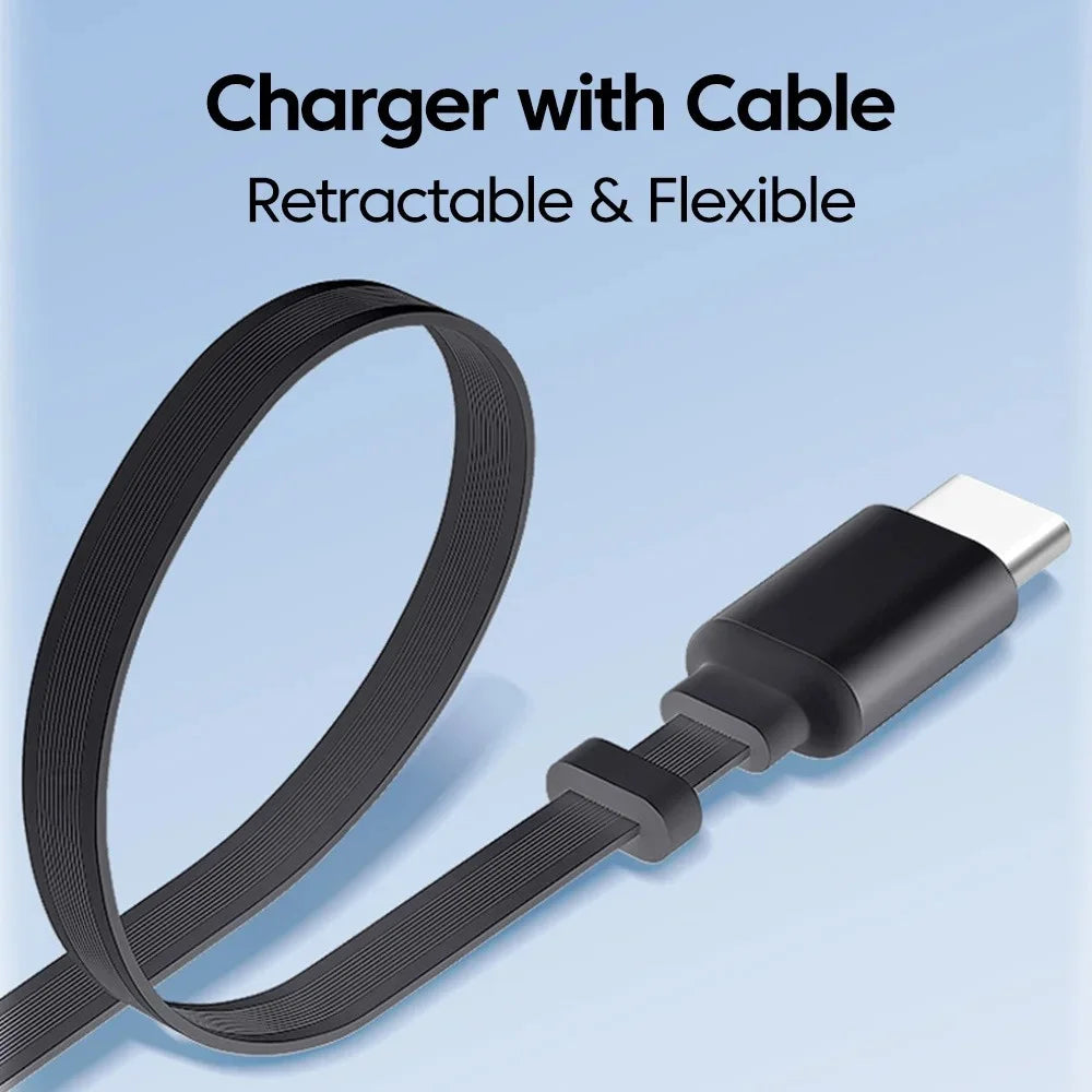 WALKESEN 80W GaN 3-in-1 Fast Charger with Retractable USB-C Cable GaN Fast Charger Zpaxo