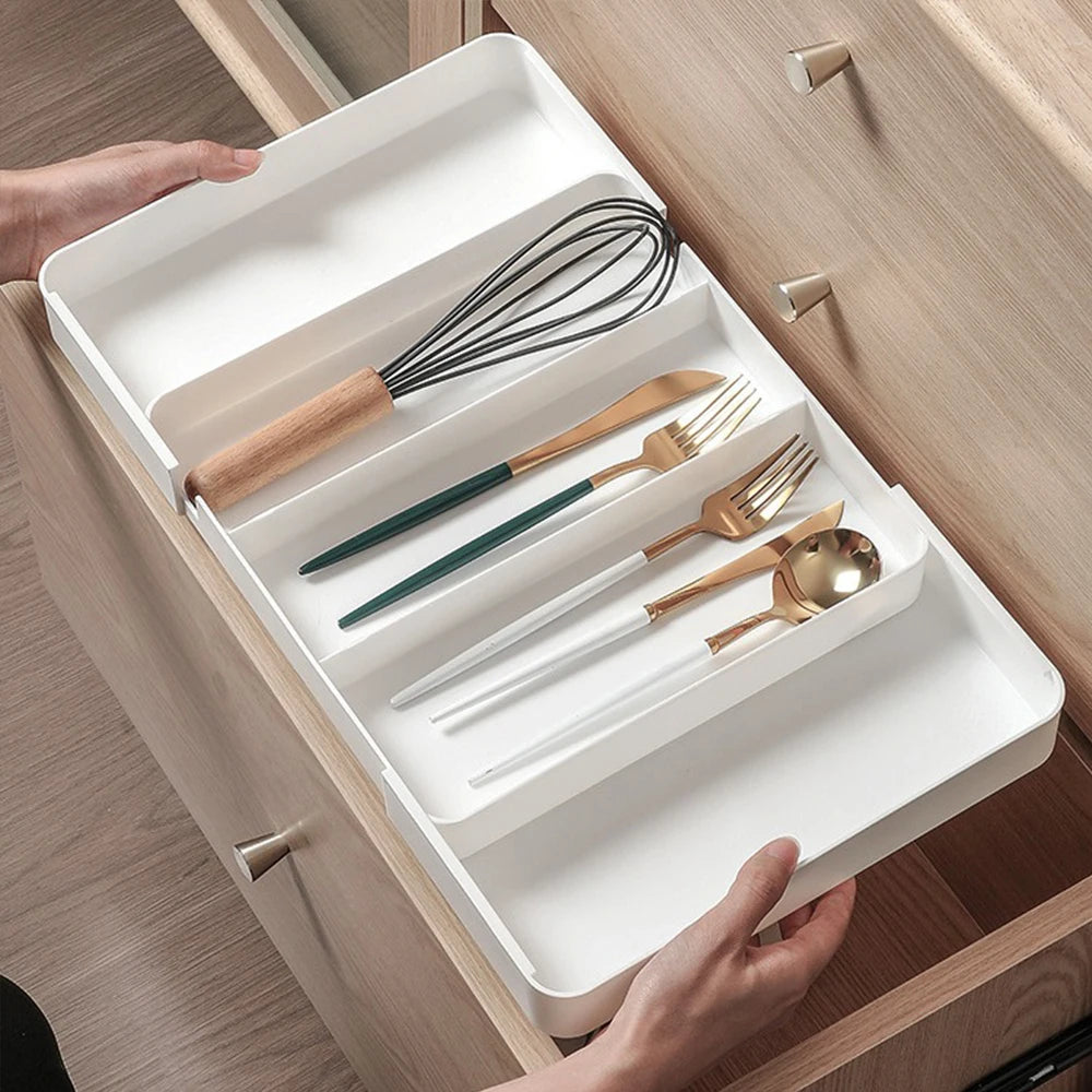 Expandable Drawer Organizer 5 Compartments Cutlery Drawer Storage Organizer Drawer Divider for Kitchen Home Office Zpaxo