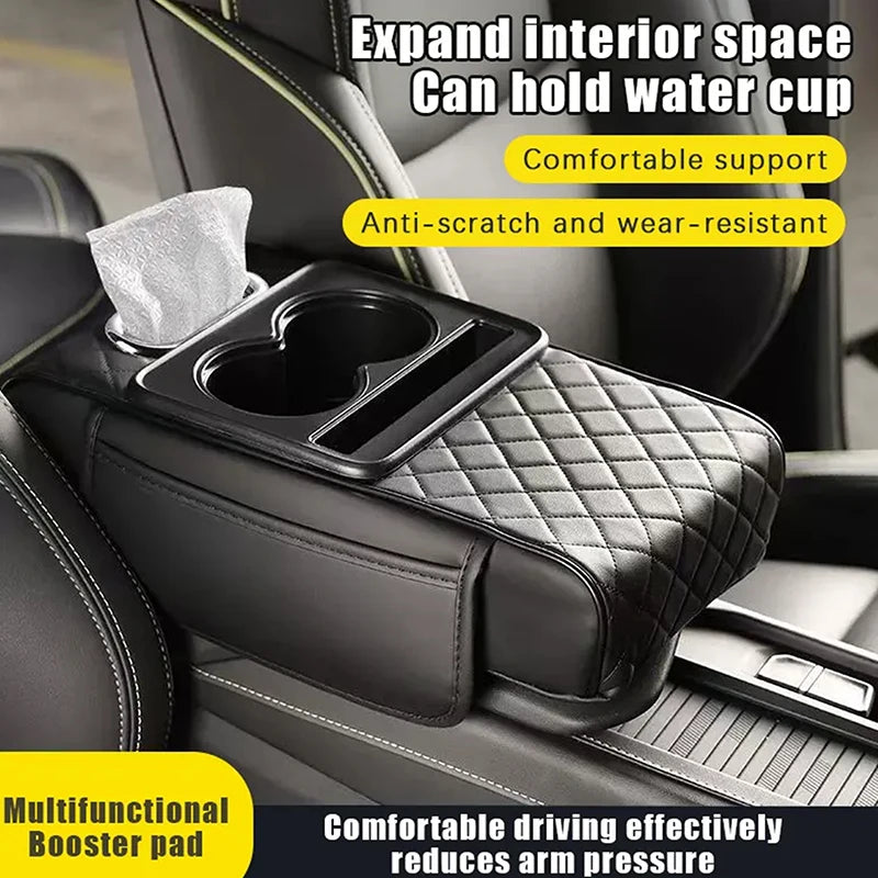Car Armrest Storage Box & Console Organizer Cushion