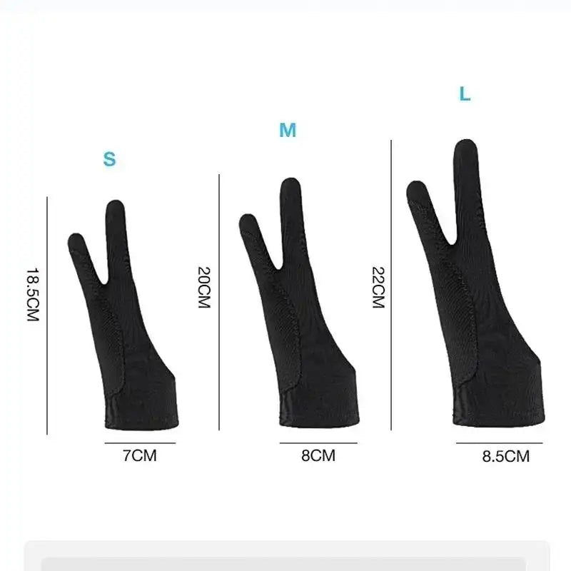1pcs Two-Finger Drawing Gloves Two Finger Screen Glove Keeps Screen Clean While Sketching For Apple iPad Air Tablet S/M/L Size Zpaxo