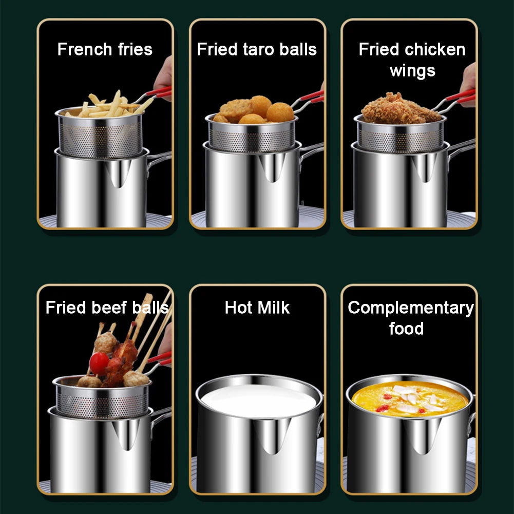 Chicken Fried Pot Strainer Basket Mesh Frying Pasta Pan 304 Stainless