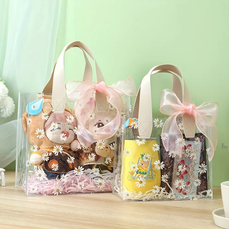 Daisy Tote Gift Bag – Foldable PVC Candy & Jewelry Bag