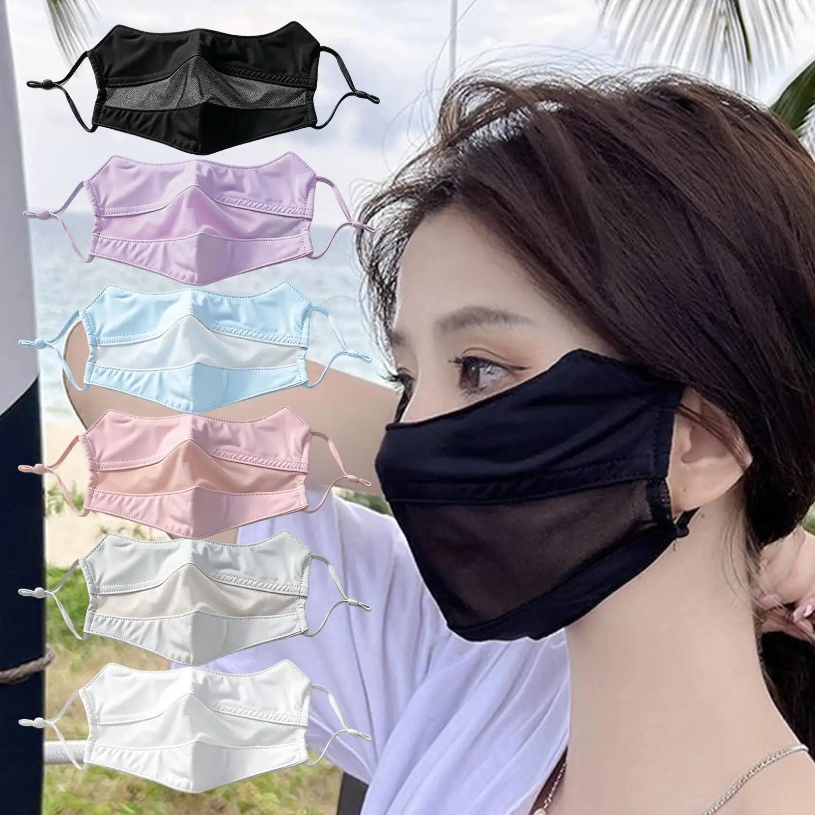 Ice Silk UV Face Mask UPF 50 – Cooling Sun Cover for Sports UV Cooling Face Mask Zpaxo