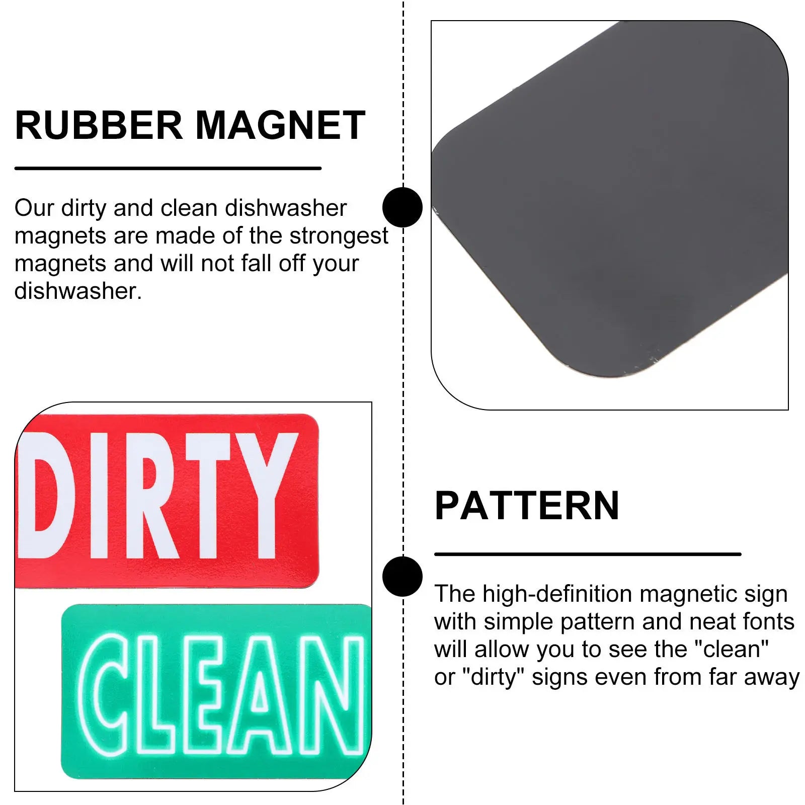 Magnetic Clean Sign Dishwasher Indicator Dual Side Magnet Fridge