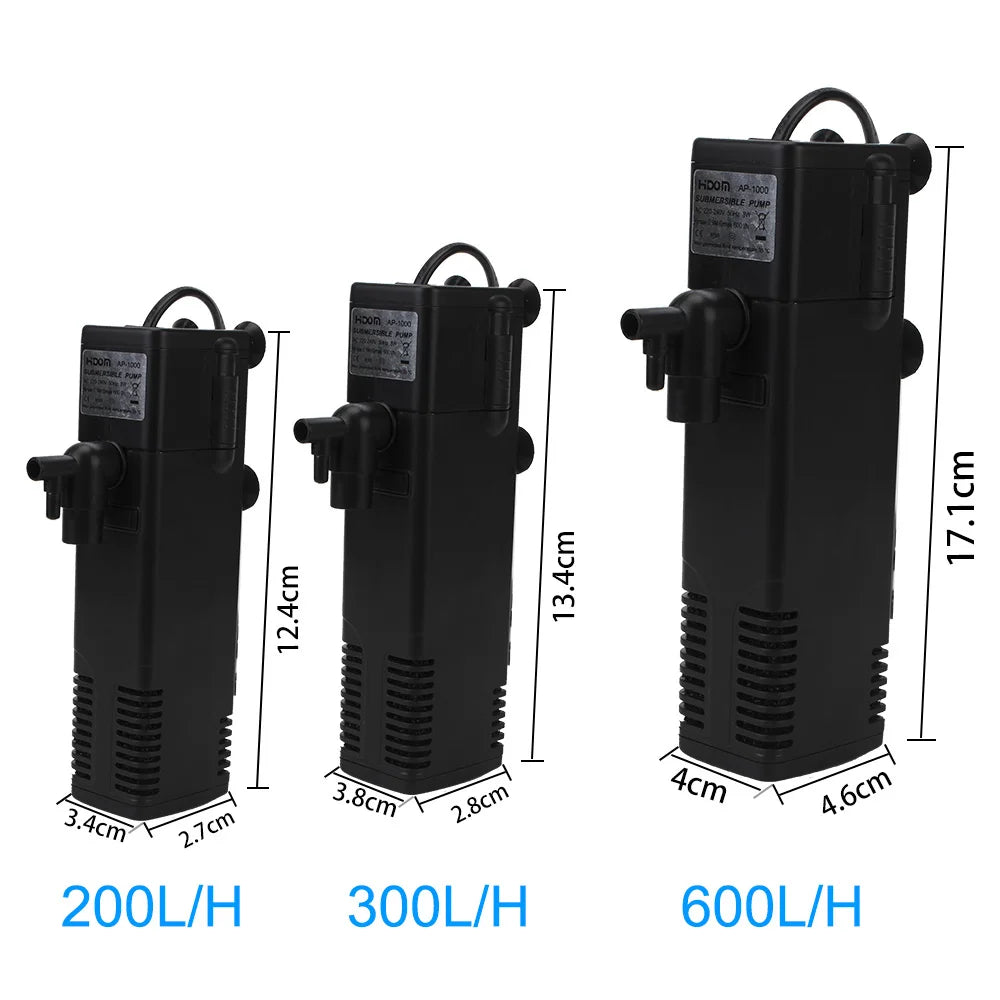 EU Plug Aquarium Fish Tank Oxygen Increasing Pump Low Level Water