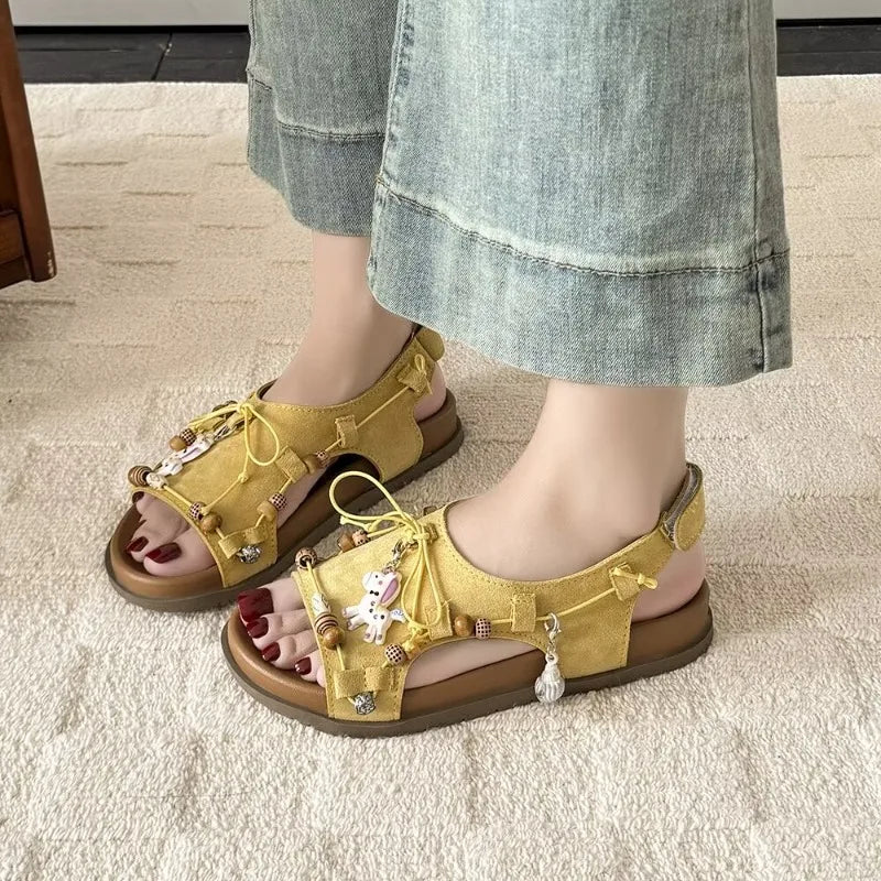 Women's Fish Mouth Open Toe Comfortable Vintage Sandals 2026 Summer Zpaxo
