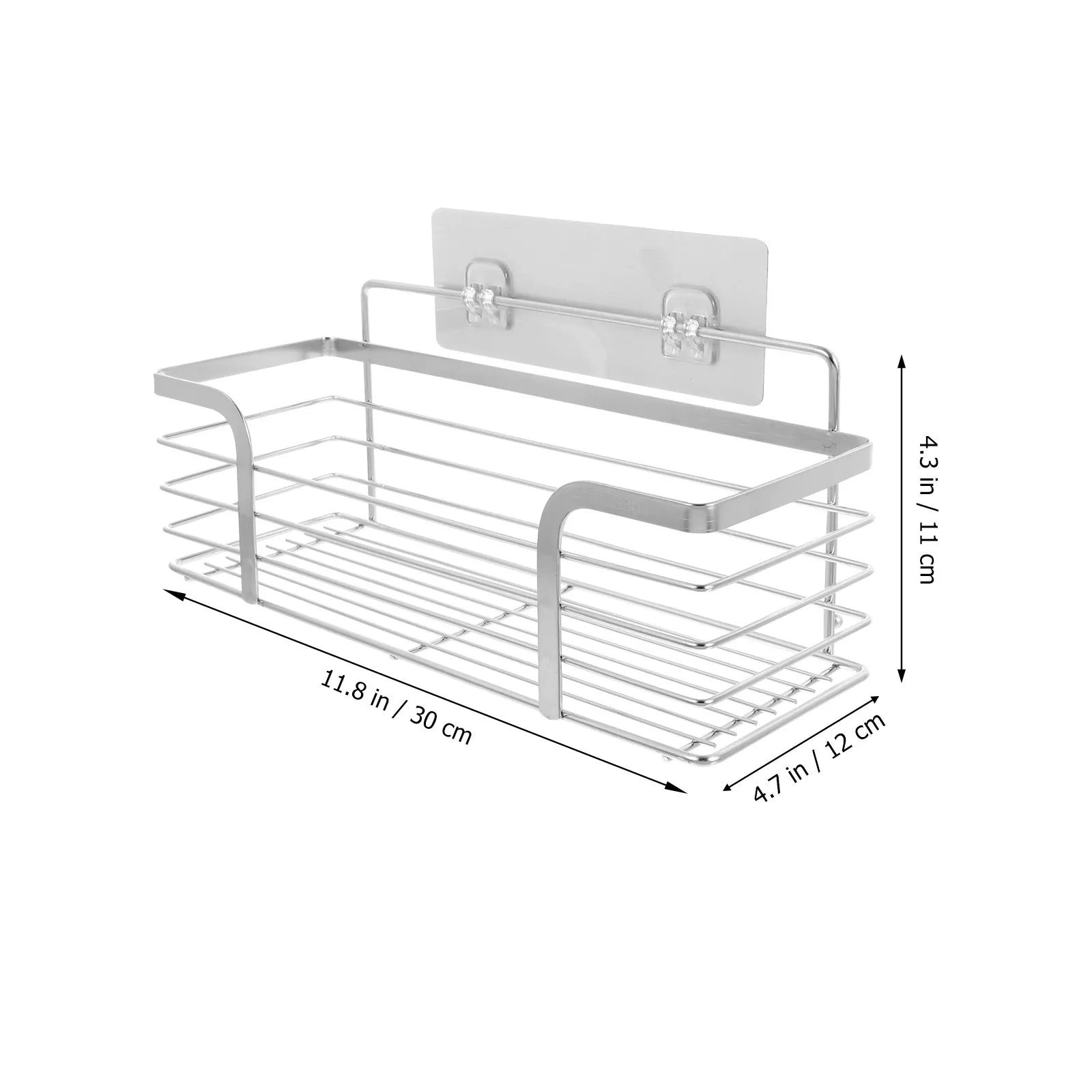 Stainless Steel Wall Mounted Storage Rack Punch-free Easy Install