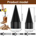 1/2PC Firewood Log Splitter 32/42mm Sturdy High-Carbon Steel Wood Log Splitter Screw Cones Drill Bit with Hex/Round/Square Shank Zpaxo Type A