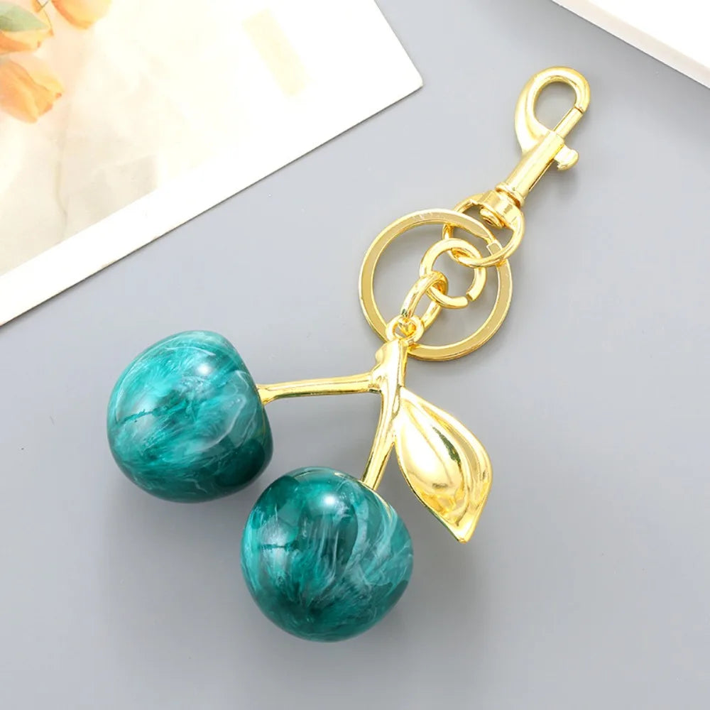 Bag Decoration Delicious Red Cherry Keychain Trinket Anti-Lost Cherry Charm Handbag Pendant Y2K Girl Heart Zpaxo Style F