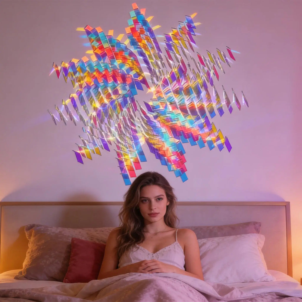 50/100X Square Shape Laser Plexiglass Rainbow Board Acrylic Iridescent/Radiant Circle DIY Advertising/Home Decorate Zpaxo