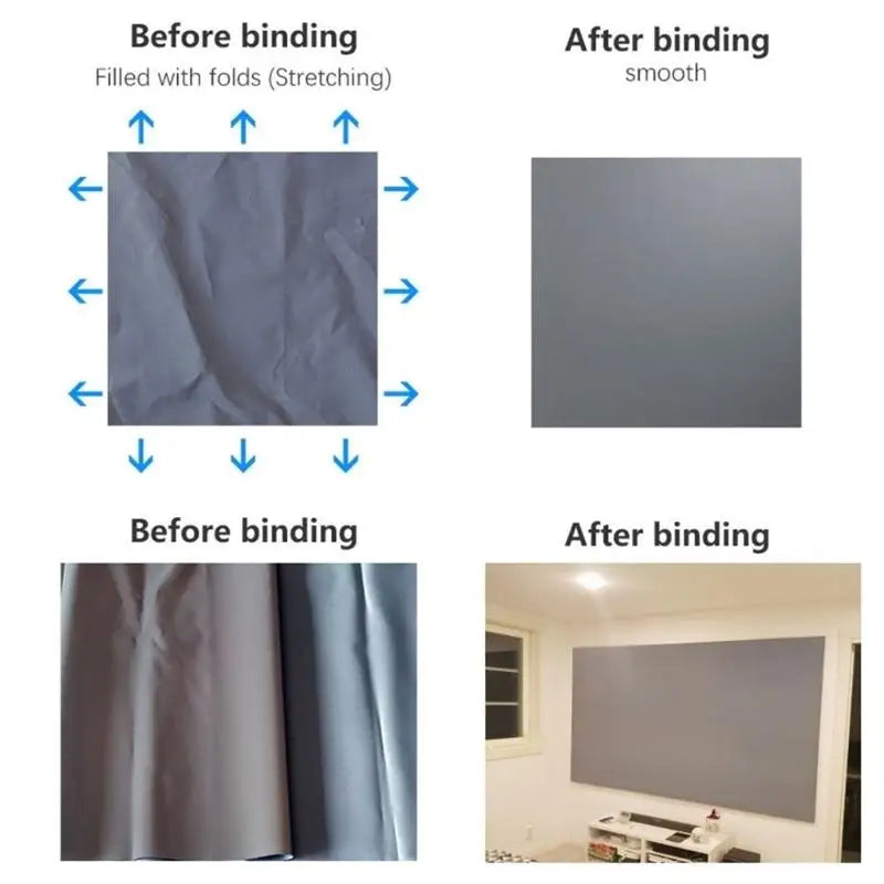 652F Wrinkle Resistant Projection Screen With Optical Coating For Sharply Visuals Zpaxo 80 inches CN