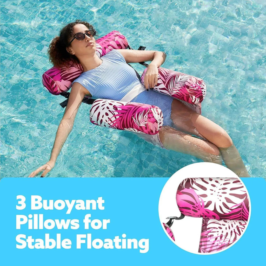 Inflatable Pool Hammock Chair Floating Water Lounge Bed Foldable