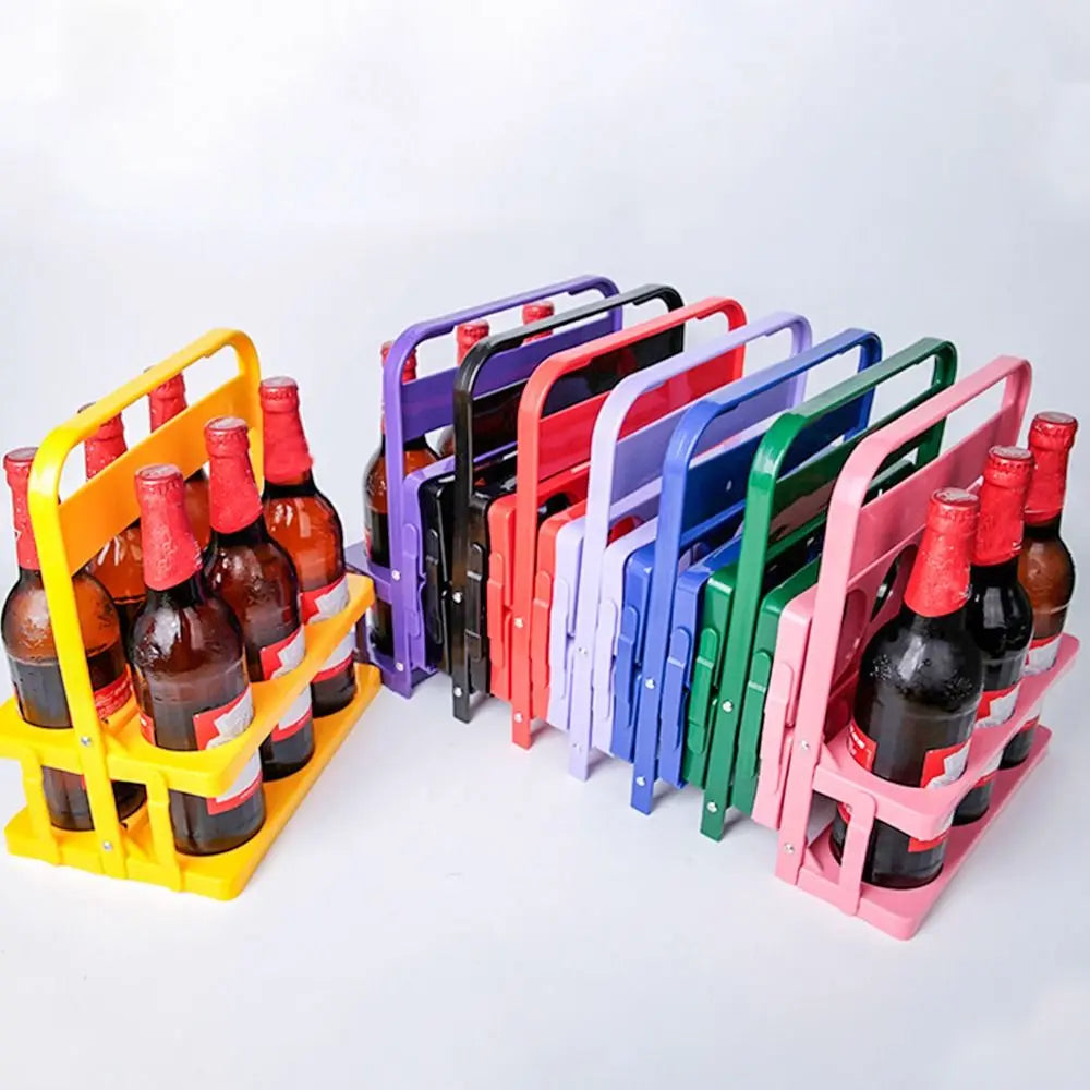 1Pcs 6 Hole Beer Bottle Carrier Cup Foldable Reusable Drink Holder Durable Cup Organizer Bar Beverage Display Wine Rack Zpaxo