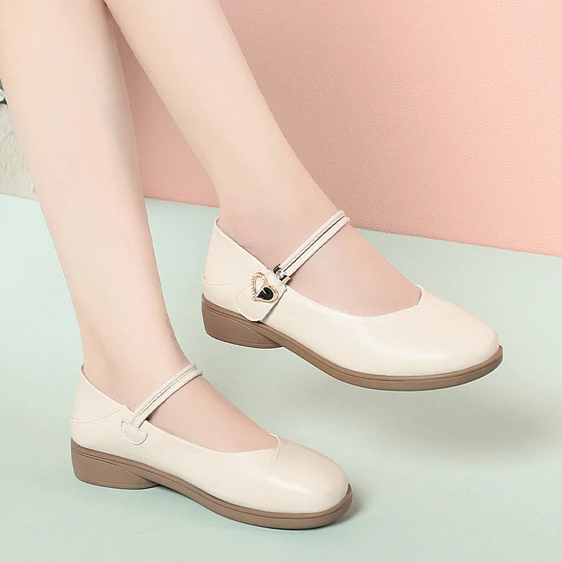Summer Light Mouth Low Heel Mother Shoes Comfortable Women's Singles Zpaxo