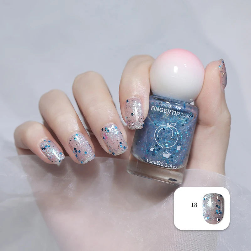 No-bake Nail Polish Polarized Nude Nails Art Tearable Quick Dry Zpaxo 18