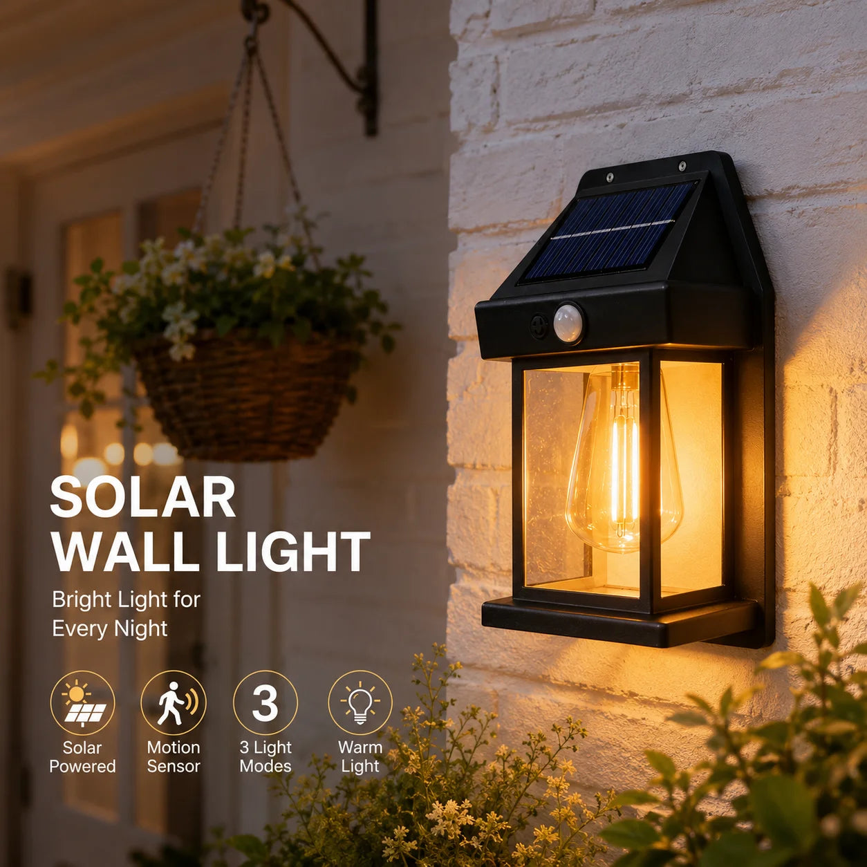1/2/4/8Pack Solar Wall Lights Motion Sensor LED Lantern IP44 Waterproof Wall Mount Lamp Outdoor Courtyard Porch Deck Garden Yard Zpaxo