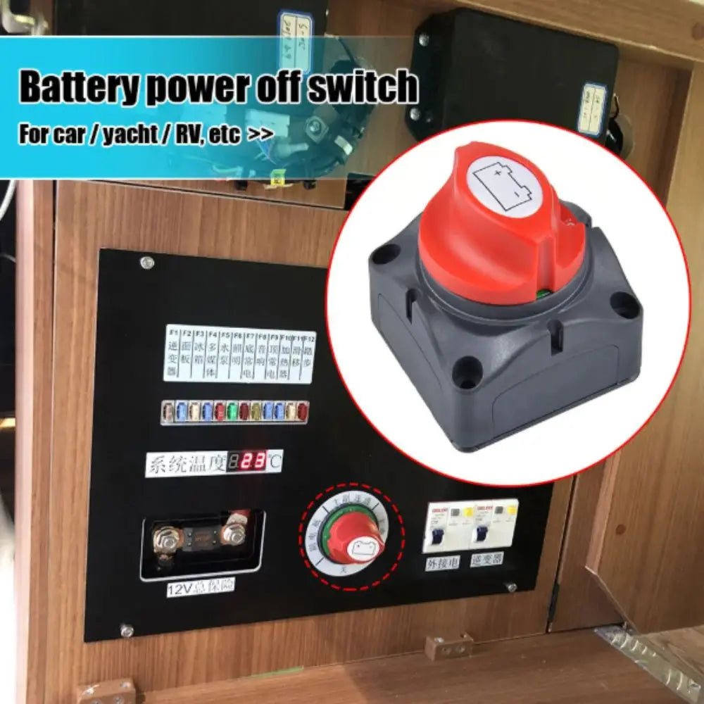 2 Position Battery Disconnect Switch 2 Pin Knob Switch Battery Isolator Switch Second Gear Anti-Leakage Protection Zpaxo