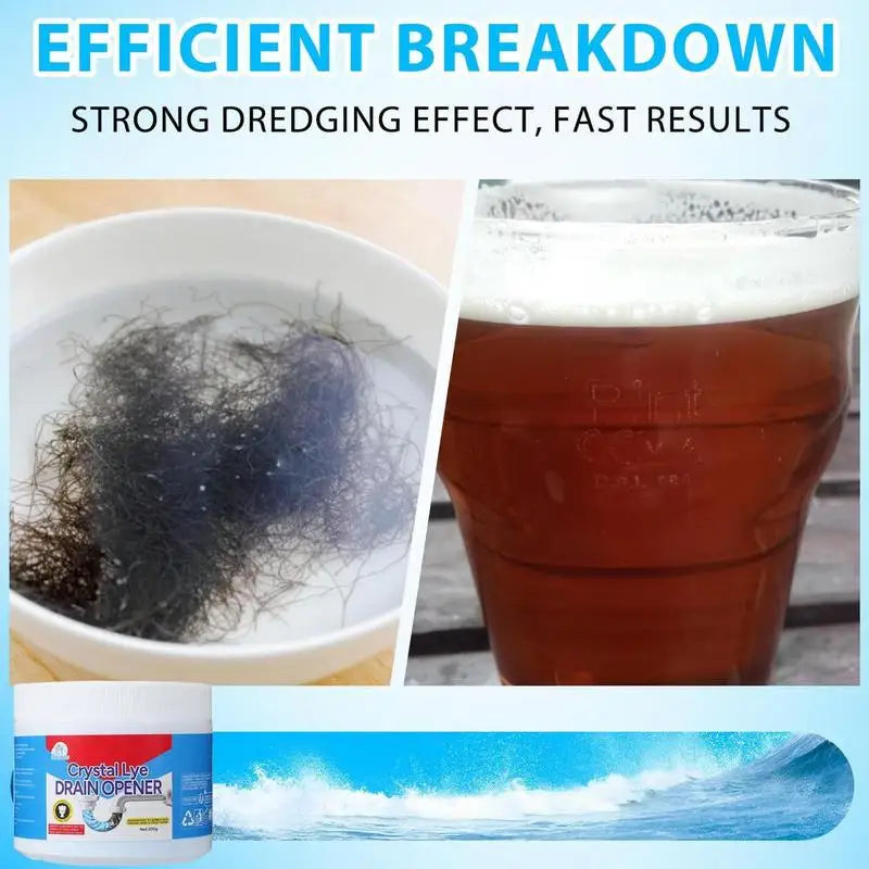 Crystal Lye Drain Opener Sodium Hydroxide Powerful Unclogs Bathroom