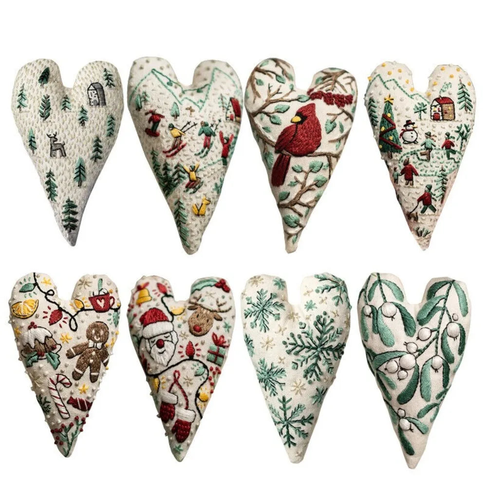 Christmas Heart Cross Stitch Embroidery Kit – DIY Craft Gift Cross Stitch Kit Zpaxo