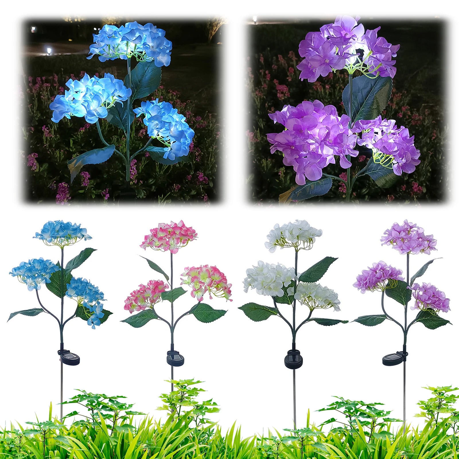 Twinkling Tree Hydrangea Lights 15H Lighting Time Adjustable Leaves