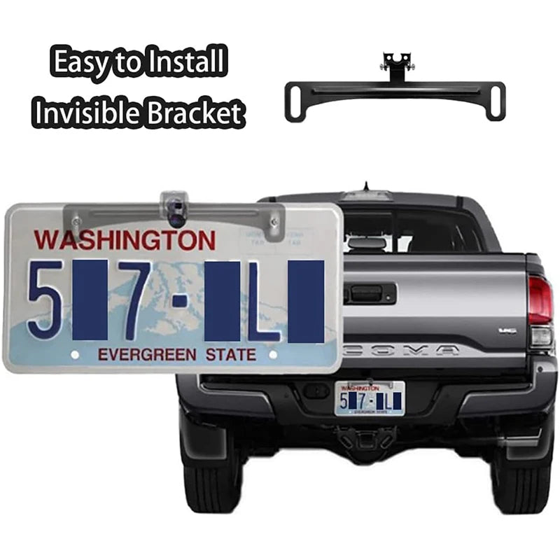 License Plate Backup Camera Mount – No-Drill 170° Alloy Bracket